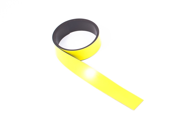 Magnetband gelb / 20 mm breit / 1 Meter lang / 5 Stück